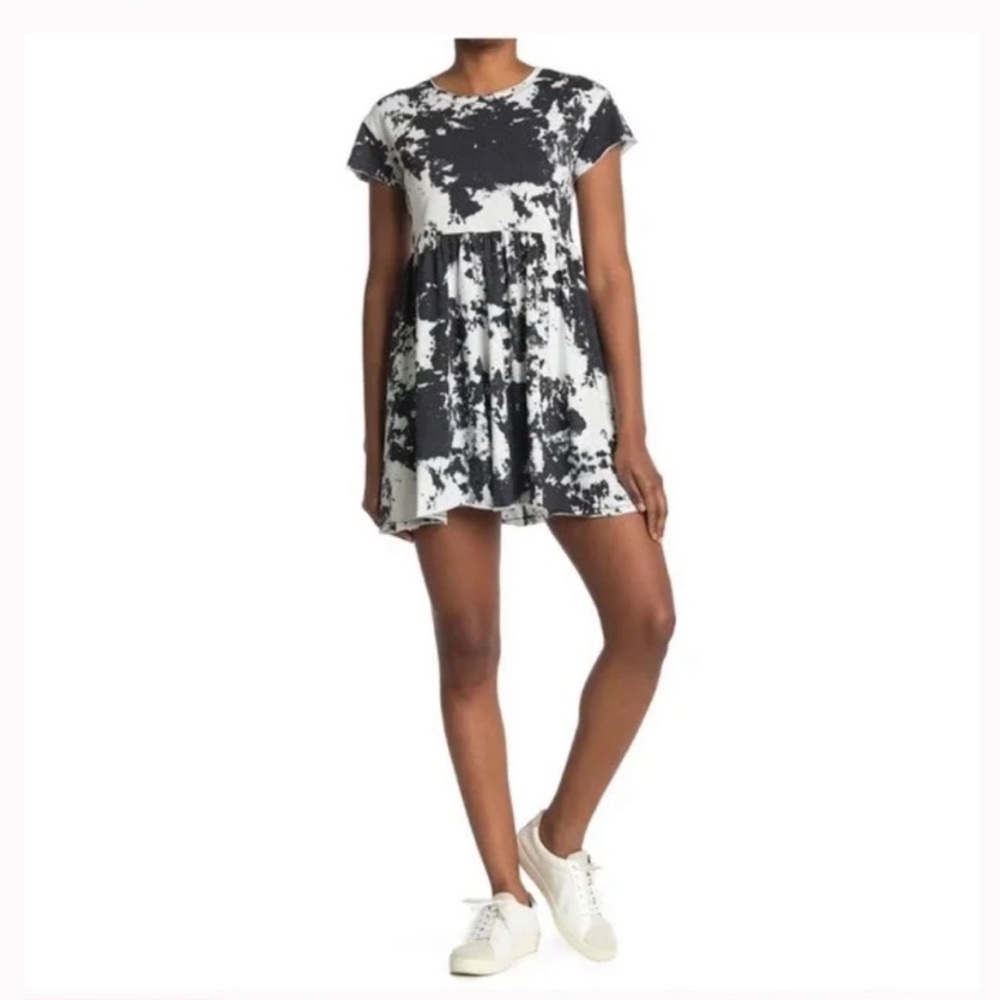 Abound Nordstrom black & white short sleeved cotton dress size small
